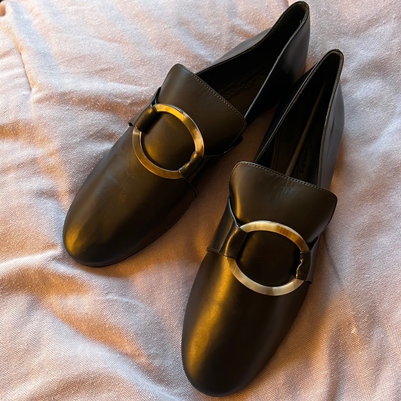 mint&rose Lana negra hebilla loafers - Picture 3 of 4